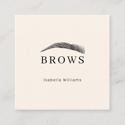 Minimal elegant Augenbrauen Visitenkarte スクエア名刺 (正面)