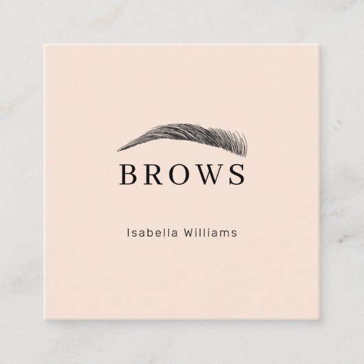 Minimal elegant Augenbrauen Visitenkarte スクエア名刺 (正面)