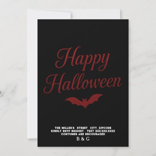 Minimal elegant Black Red Gothic Halloween Party (裏面)