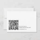 Minimal Elegant Black White Classic Wedding QR 出欠カード (裏面)