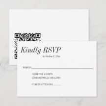 Minimal Elegant Black White Classic Wedding QR