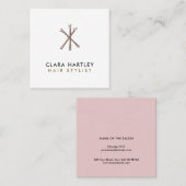 Minimal Elegant Black White Gold Bobby Pins Hair  スクエア名刺 (正面/裏面)