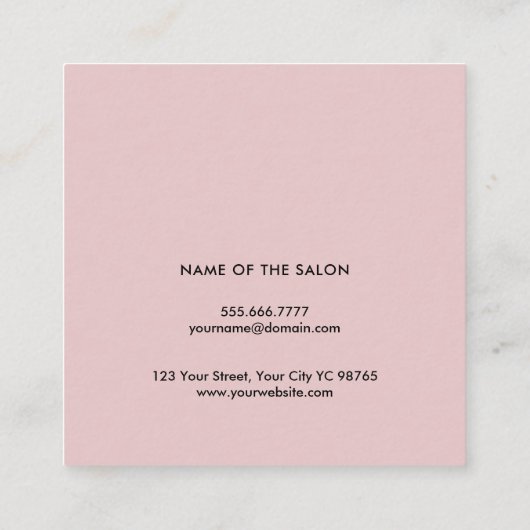 Minimal Elegant Black White Gold Bobby Pins Hair  スクエア名刺 (裏面)