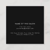 Minimal Elegant Black White Hair Square スクエア名刺 (裏面)