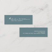 Minimal Elegant Blue Travel Agent スキニー名刺 (正面/裏面)