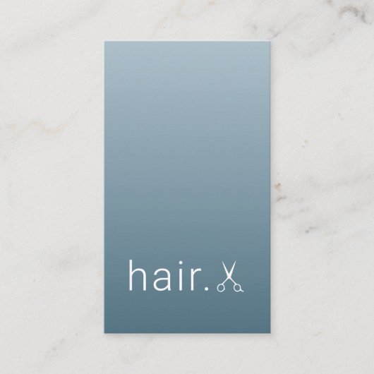 Minimal Elegant Blue White Scissors Hairstylist 名刺 (正面)