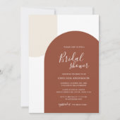Minimal Elegant Boho Arch Terracotta Bridal Shower 招待状 (正面)