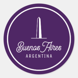 Minimal, Elegant Buenos Aires, Argentina Sticker ラウンドシール