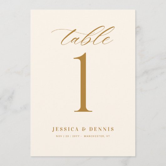 Minimal Elegant Calligraphy Script Table Number (裏面)