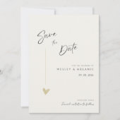 Minimal Elegant Calligraphy Typo Wedding  セーブザデート (正面)