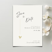 Minimal Elegant Calligraphy Typo Wedding  セーブザデート