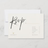 Minimal Elegant Calligraphy Typo Wedding  出欠カード (正面)