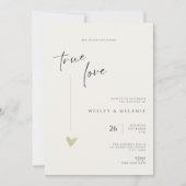 Minimal Elegant Calligraphy Typo Wedding  招待状 (正面)