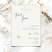 Minimal Elegant Calligraphy Typo Wedding  招待状