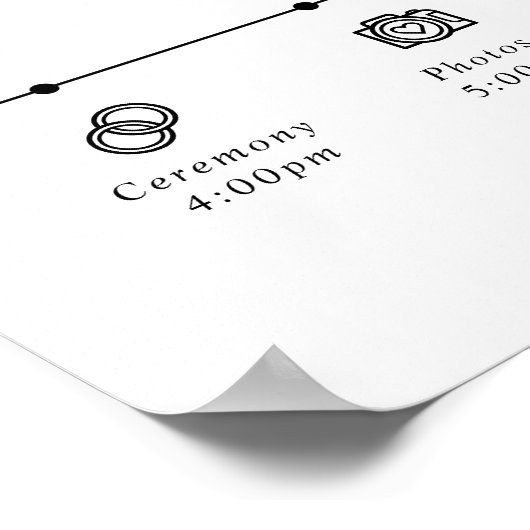 Minimal Elegant Celestial Wedding Timeline Welcome ポスター (角)