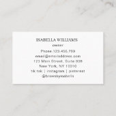 Minimal Elegant Eyebrow Salon 名刺 (裏面)