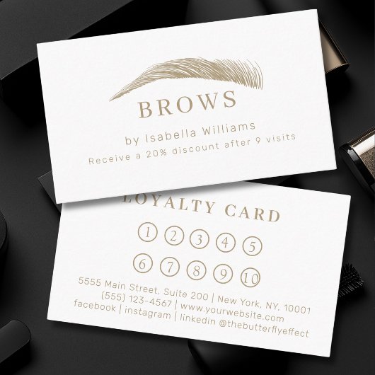 Minimal Elegant Eyebrow Salon Loyalty 名刺