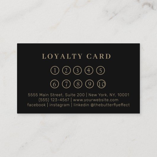 Minimal Elegant Eyebrow Salon Loyalty 名刺 (裏面)