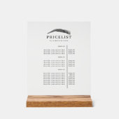 Minimal Elegant Eyebrow Salon Pricelist アクリルサイン (正面)