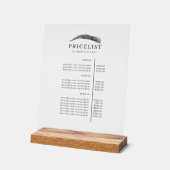Minimal Elegant Eyebrow Salon Pricelist アクリルサイン (傾斜)