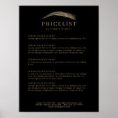 Minimal Elegant Eyebrow Salon Pricelist ポスター (正面)