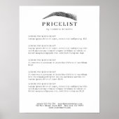 Minimal Elegant Eyebrow Salon Pricelist ポスター (正面)