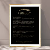 Minimal Elegant Eyebrow Salon Pricelist ポスター