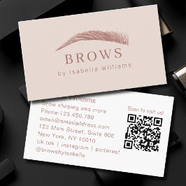 Minimal Elegant Eyebrow Salon QR-Code 名刺