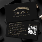 Minimal Elegant Eyebrow Salon QR-Code 名刺
