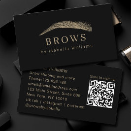 Minimal Elegant Eyebrow Salon QR-Code 名刺