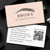 Minimal Elegant Eyebrow Salon QR-Code 名刺