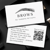 Minimal Elegant Eyebrow Salon QR-Code 名刺