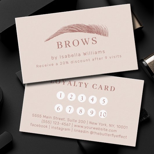 Minimal Elegant Eyebrow Salon Salon Loyalty 名刺