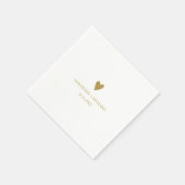Minimal Elegant Gold Heart Wedding Personalized   スタンダードカクテルナプキン (角)
