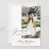 Minimal Elegant Graduate Photo Graduation Party 招待状 (正面)