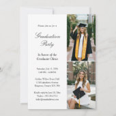 Minimal Elegant Graduate Photo Graduation Party 招待状 (裏面)