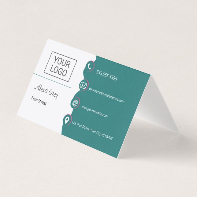 Minimal Elegant Green Pink Hair Stylist  (正面)