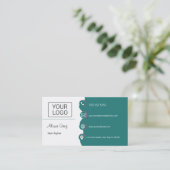 Minimal Elegant Green Pink Hair Stylist 名刺 (スタンド正面)