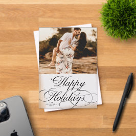 Minimal Elegant Holiday 1 Photo Christmas Card アクリル招待状