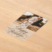 Minimal Elegant Holiday 1 Photo Christmas Card アクリル招待状 (レイダウン)