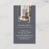 Minimal Elegant Key Monogram Stylish Arch Photo 名刺 (裏面)