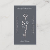 Minimal Elegant Key Monogram Stylish Arch Photo  名刺 (正面)