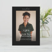 Minimal Elegant Monogram Black Graduation Photo 案内状 (スタンド正面)