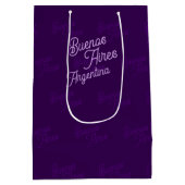 Minimal, Elegant, Pattern Buenos Aires, Argentina ミディアムペーパーバッグ (裏面)