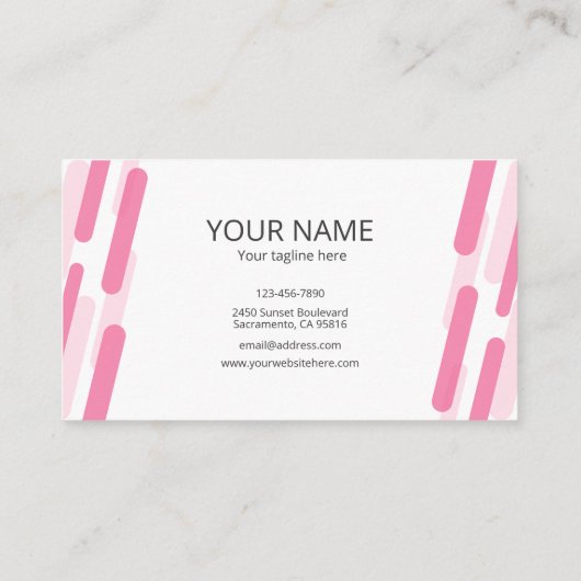 Minimal Elegant Pink Geometric Corporate Frame 名刺 (裏面)