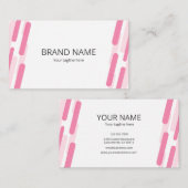 Minimal Elegant Pink Geometric Corporate Frame 名刺 (正面/裏面)