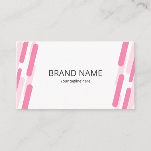 Minimal Elegant Pink Geometric Corporate Frame 名刺 (正面)