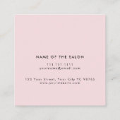 Minimal Elegant Pink White  Hair Square スクエア名刺 (裏面)