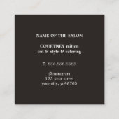 Minimal Elegant Red Dark Grey Faux Gold Bobby Pin スクエア名刺 (裏面)