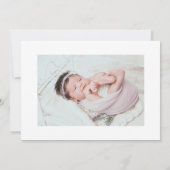 Minimal Elegant Script Baby Girl Arrival Card 案内状 (裏面)